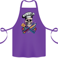 Chef Skull Cotton Apron 100% Organic Purple
