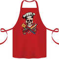 Chef Skull Cotton Apron 100% Organic Red