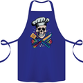 Chef Skull Cotton Apron 100% Organic Royal Blue