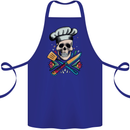 Chef Skull Cotton Apron 100% Organic Royal Blue