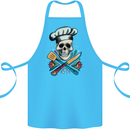 Chef Skull Cotton Apron 100% Organic Turquoise
