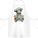 Chef Skull Cotton Apron 100% Organic White