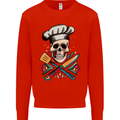 Chef Skull Kids Sweatshirt Jumper Bright Red