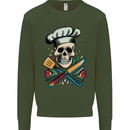 Chef Skull Kids Sweatshirt Jumper Forest Green