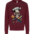 Chef Skull Kids Sweatshirt Jumper Maroon