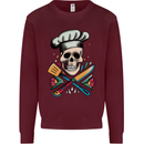 Chef Skull Kids Sweatshirt Jumper Maroon