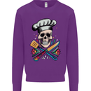 Chef Skull Kids Sweatshirt Jumper Purple
