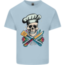 Chef Skull Kids T-Shirt Childrens Light Blue