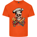 Chef Skull Kids T-Shirt Childrens Orange