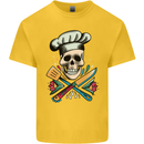 Chef Skull Kids T-Shirt Childrens Yellow