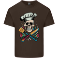 Chef Skull Mens Cotton T-Shirt Tee Top Dark Chocolate