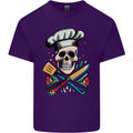 Chef Skull Mens Cotton T-Shirt Tee Top Purple