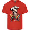 Chef Skull Mens Cotton T-Shirt Tee Top Red