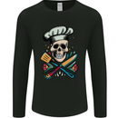 Chef Skull Mens Long Sleeve T-Shirt Black