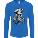 Chef Skull Mens Long Sleeve T-Shirt Royal Blue