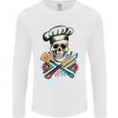 Chef Skull Mens Long Sleeve T-Shirt White