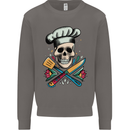 Chef Skull Mens Sweatshirt Jumper Charcoal