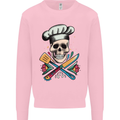 Chef Skull Mens Sweatshirt Jumper Light Pink