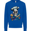 Chef Skull Mens Sweatshirt Jumper Royal Blue