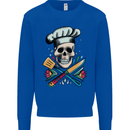 Chef Skull Mens Sweatshirt Jumper Royal Blue