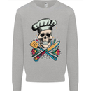 Chef Skull Mens Sweatshirt Jumper Sports Grey
