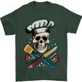 Chef Skull Mens T-Shirt 100% Cotton Forest Green