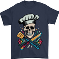 Chef Skull Mens T-Shirt 100% Cotton Navy Blue