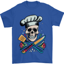 Chef Skull Mens T-Shirt 100% Cotton Royal Blue