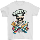 Chef Skull Mens T-Shirt 100% Cotton White