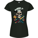Chef Skull Womens Petite Cut T-Shirt Black