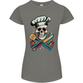 Chef Skull Womens Petite Cut T-Shirt Charcoal