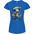 Chef Skull Womens Petite Cut T-Shirt Royal Blue