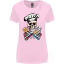 Chef Skull Womens Wider Cut T-Shirt Light Pink