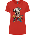 Chef Skull Womens Wider Cut T-Shirt Red