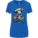 Chef Skull Womens Wider Cut T-Shirt Royal Blue