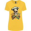 Chef Skull Womens Wider Cut T-Shirt Yellow