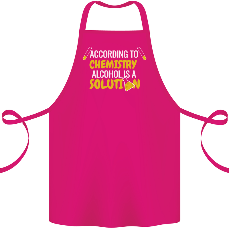 Chemistry Alcohol Is a Solution Funny Cotton Apron 100% Organic Pink