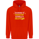 Chemistry Alcohol Is a Solution Funny Mens 80% Cotton Hoodie Bright Red