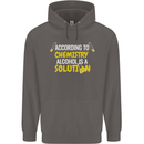 Chemistry Alcohol Is a Solution Funny Mens 80% Cotton Hoodie Charcoal