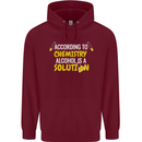 Chemistry Alcohol Is a Solution Funny Mens 80% Cotton Hoodie Maroon