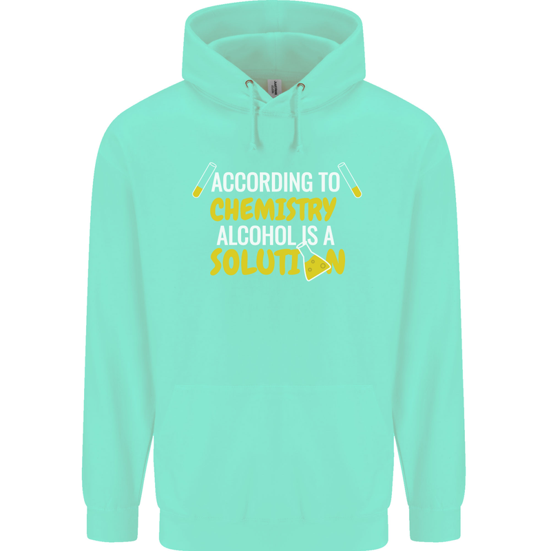 Chemistry Alcohol Is a Solution Funny Mens 80% Cotton Hoodie Peppermint