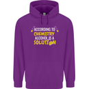 Chemistry Alcohol Is a Solution Funny Mens 80% Cotton Hoodie Purple