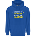 Chemistry Alcohol Is a Solution Funny Mens 80% Cotton Hoodie Royal Blue
