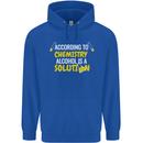 Chemistry Alcohol Is a Solution Funny Mens 80% Cotton Hoodie Royal Blue
