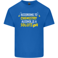 Chemistry Alcohol Is a Solution Funny Mens Cotton T-Shirt Tee Top Royal Blue