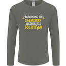 Chemistry Alcohol Is a Solution Funny Mens Long Sleeve T-Shirt Charcoal