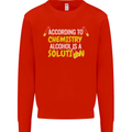 Chemistry Alcohol Is a Solution Funny Mens Sweatshirt Jumper Bright Red