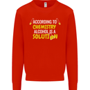 Chemistry Alcohol Is a Solution Funny Mens Sweatshirt Jumper Bright Red