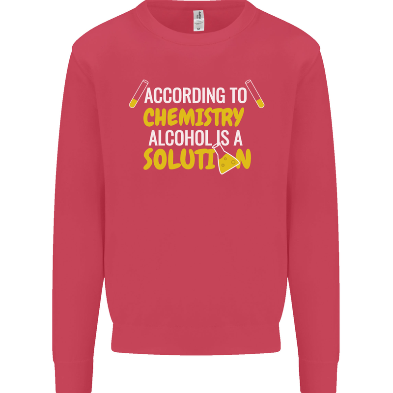 Chemistry Alcohol Is a Solution Funny Mens Sweatshirt Jumper Heliconia