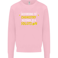 Chemistry Alcohol Is a Solution Funny Mens Sweatshirt Jumper Light Pink
